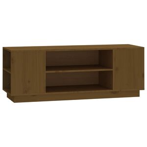 vidaXL M&oacute;vel de TV 110x35x40,5 cm madeira de pinho maci&ccedil;a castanho mel