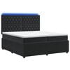 vidaXL Cama Box com LED e Colch&atilde;o Preto 200 x 200 cm Veludo