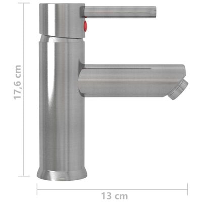 vidaXL Torneira para lavatório de casa de banho 130x176 mm prata