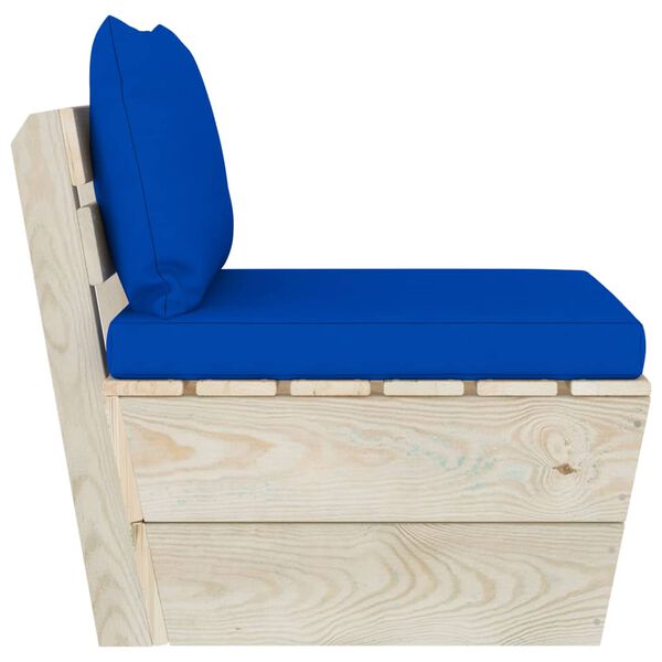 vidaXL Sof&aacute; de centro paletes p/ jardim com almofad&otilde;es abeto impreg.