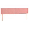 vidaXL Cabeceira de cama c/ abas veludo 203x16x78/88 cm rosa