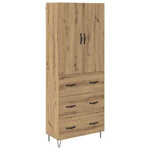 vidaXL Buff&ecirc; 2 pcs Carvalho Artesanal Madeira engenheirada e vidro