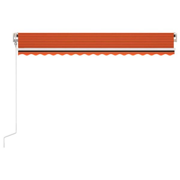 vidaXL Toldo retr&aacute;til autom&aacute;tico 450x350 cm laranja e castanho