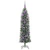 vidaXL &Aacute;rvore Slim de Natal Artificial Verde e Branco 150 cm
