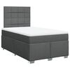 vidaXL Cama boxspring com colch&atilde;o 120x190 cm tecido cinzento-escuro