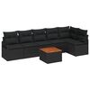 vidaXL Conjunto de Sof&aacute; de Jardim 7 pcs Preto vime PE