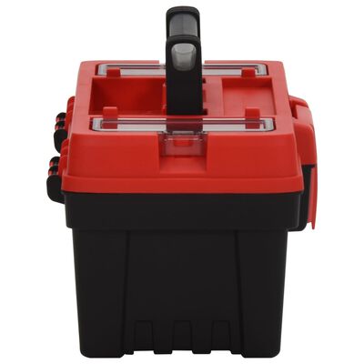 vidaXL 2 pcs conjunto de caixas de ferramentas PP preto/vermelho