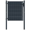 vidaXL Port&atilde;o de cerca em PVC e a&ccedil;o 100x100 cm antracite.