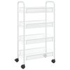 vidaXL Carrinho de cozinha com 4 prateleiras ferro 46x26x85 cm branco
