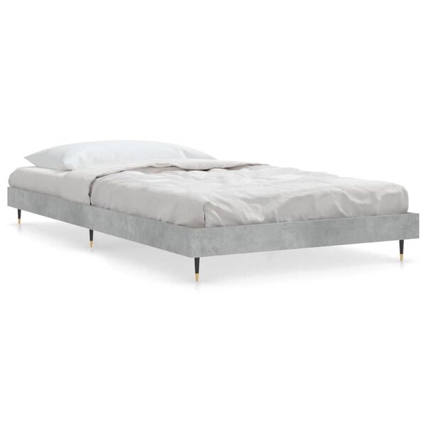 vidaXL Estrutura de cama 90x190 cm derivados de madeira cinza cimento