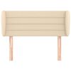 vidaXL Cabeceira de cama c/ abas tecido 103x23x78/88 cm creme