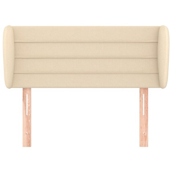 vidaXL Cabeceira de cama c/ abas tecido 103x23x78/88 cm creme