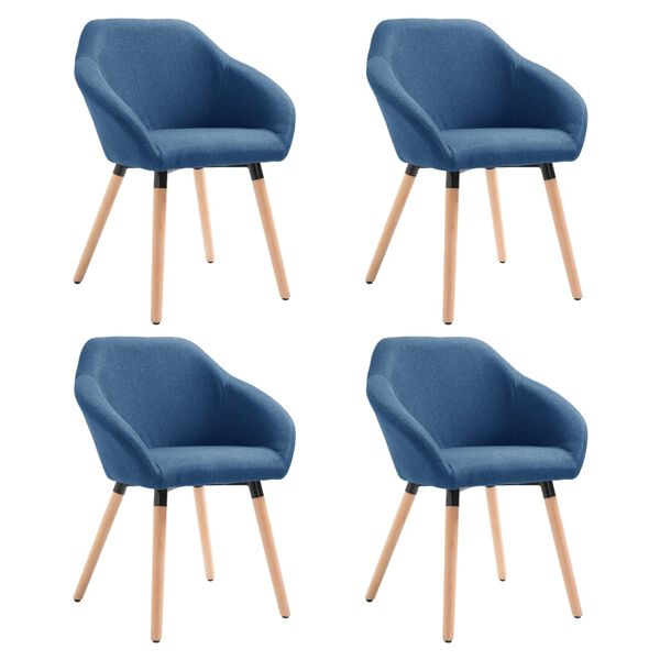 vidaXL Cadeiras de jantar 4 pcs tecido azul