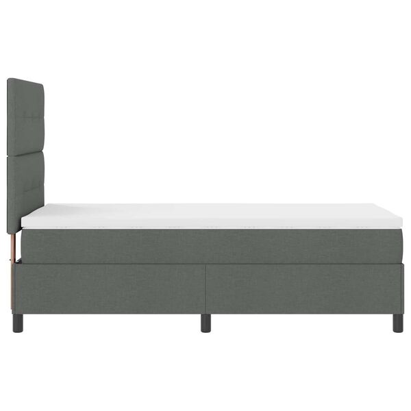 vidaXL Cama Box com colch&atilde;o com led Cinzento escuro 90 x 190 cm tecido