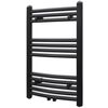 vidaXL Aquecedor toalhas casa de banho curvo 500 x 764 mm preto