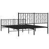vidaXL Estrutura de cama com cabeceira e p&eacute;s 135x190 cm metal preto