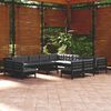 vidaXL 14 pcs conjunto lounge jardim c/ almofadões pinho maciço preto