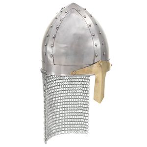 vidaXL Capacete de cavaleiro/cruzado r&eacute;plica LARP a&ccedil;o prateado