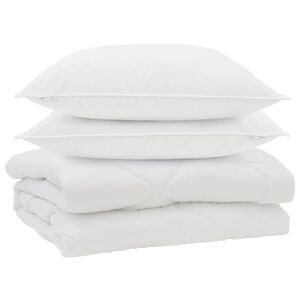 vidaXL Edred&atilde;o com travesseiro 3 pcs Branco Microfibra