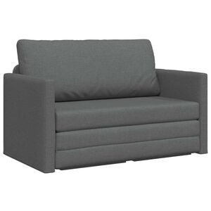 vidaXL Sof&aacute;-Cama Cinza Escuro 124 x 71 x 78 cm tecido
