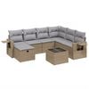 vidaXL 8 pcs conj. sof&aacute;s jardim c/ almofad&otilde;es vime PE bege misturado