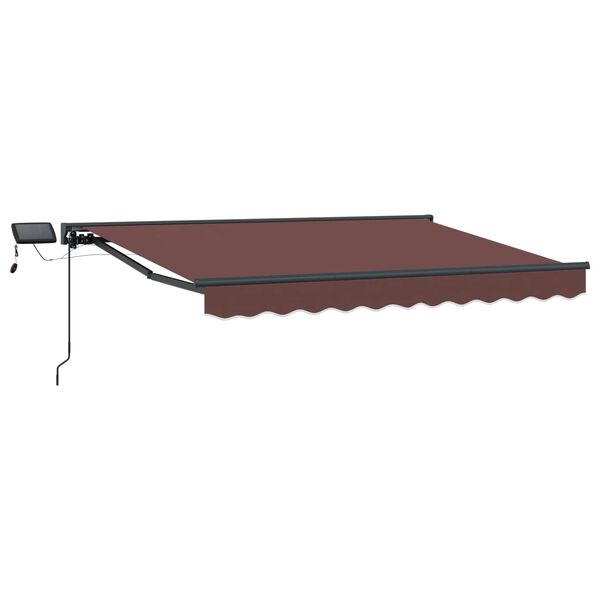 vidaXL Estrutura de Toldo Manual com LEDs Castanho 3 x 2,5 m
