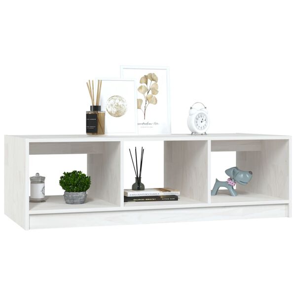 vidaXL Mesa de centro 110x50x34 cm madeira de pinho maciça branco