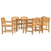 vidaXL Conjunto de jantar para jardim 7 pcs madeira de teca maci&ccedil;a