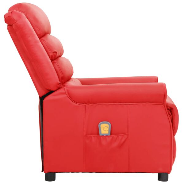 vidaXL Cadeira de massagens couro artificial vermelho