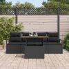 vidaXL Conjunto de Sofá de Jardim 5 pcs Preto Rattan Sintético