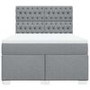 vidaXL Cama com molas/colch&atilde;o 140x190 cm tecido cinzento-claro