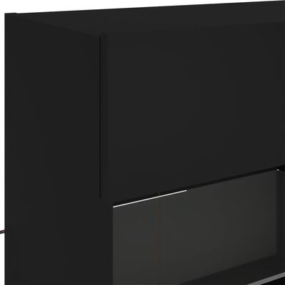 vidaXL Móvel de parede para TV com luzes LED 98,5x30x60,5 cm preto