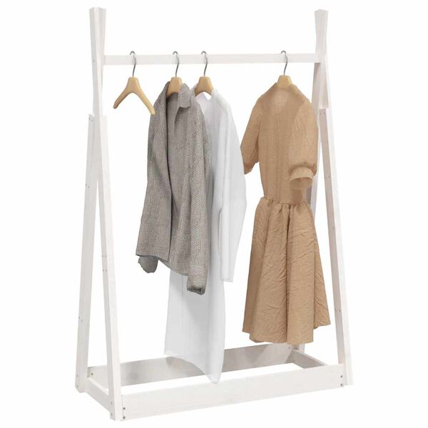 vidaXL Suporte para roupas 100x45x150 cm madeira pinho maci&ccedil;a branco