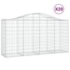 vidaXL Cestos gabi&atilde;o arqueados 20 pcs 200x50x100/120 ferro galvanizado
