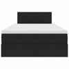 vidaXL Cama com Armazenamento com colch&atilde;o Preto 120 x 190 cm Veludo