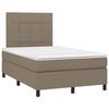 vidaXL Cama box spring colch&atilde;o/LED 120x190cm tecido cinza-acastanhado