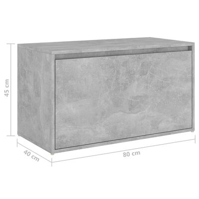 vidaXL Banco de corredor 80x40x45 cm contraplacado cinzento cimento