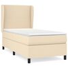 vidaXL Cama com molas/colch&atilde;o 80x200 cm tecido cor cr&egrave;me