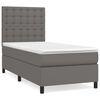 vidaXL Cama com molas/colch&atilde;o 100x200 cm couro artificial cinzento