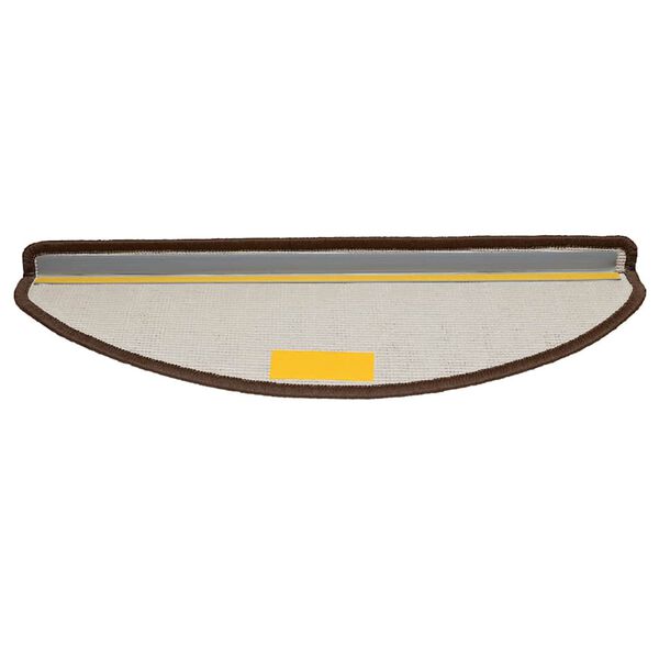 vidaXL Tapetes de escada 20 pe&ccedil;as 65x21x4 cm marrom semicircular grande