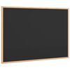 vidaXL Quadro negro com moldura em madeira de pinho maci&ccedil;o preto 80x55 cm