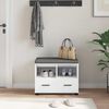 vidaXL Banco de Hall com almofada com gaveta Branco 60 x 38 x 46 cm