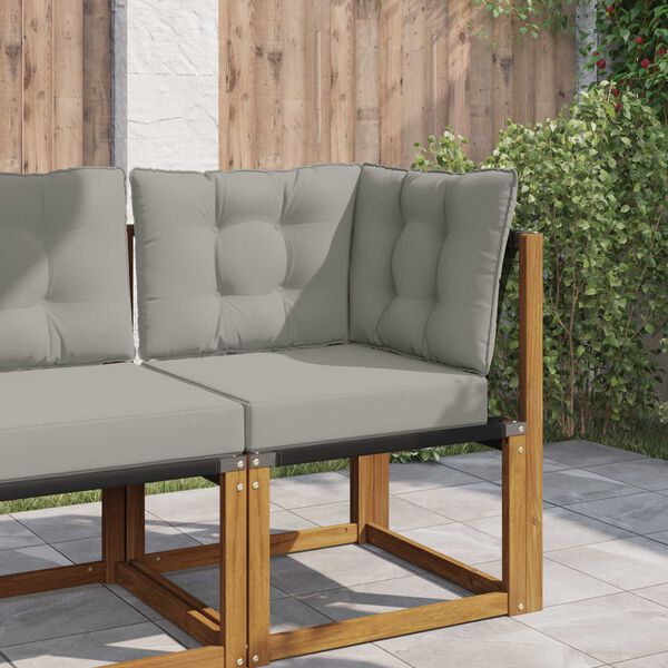 vidaXL Almofada para Sof&aacute; Externo 3 pcs Cinzento Poli&eacute;ster