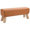 vidaXL banco 110 x 30 x 45 cm Couro Verdadeiro Castanho