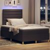 vidaXL Cama Box Spring LED Marrom Escuro 120 x 200 cm tecido