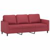 vidaXL Sof&aacute; de 3 lugares 180 cm couro artificial vermelho tinto