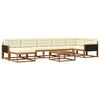 vidaXL Conjunto de Sof&aacute;s para Exterior 8 pcs Natural e Creme