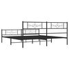vidaXL Estrutura de cama com cabeceira e pés 193x203 cm metal preto