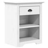 vidaXL Mesa de cabeceira BODO 53x38,5x67 cm pinho maci&ccedil;o branco