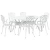 vidaXL Conjunto de Jantar para Jardim 7 pcs Branco Alum&iacute;nio